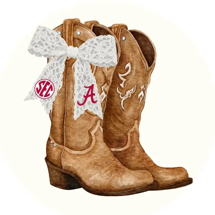 Boots with A lace bow buttons