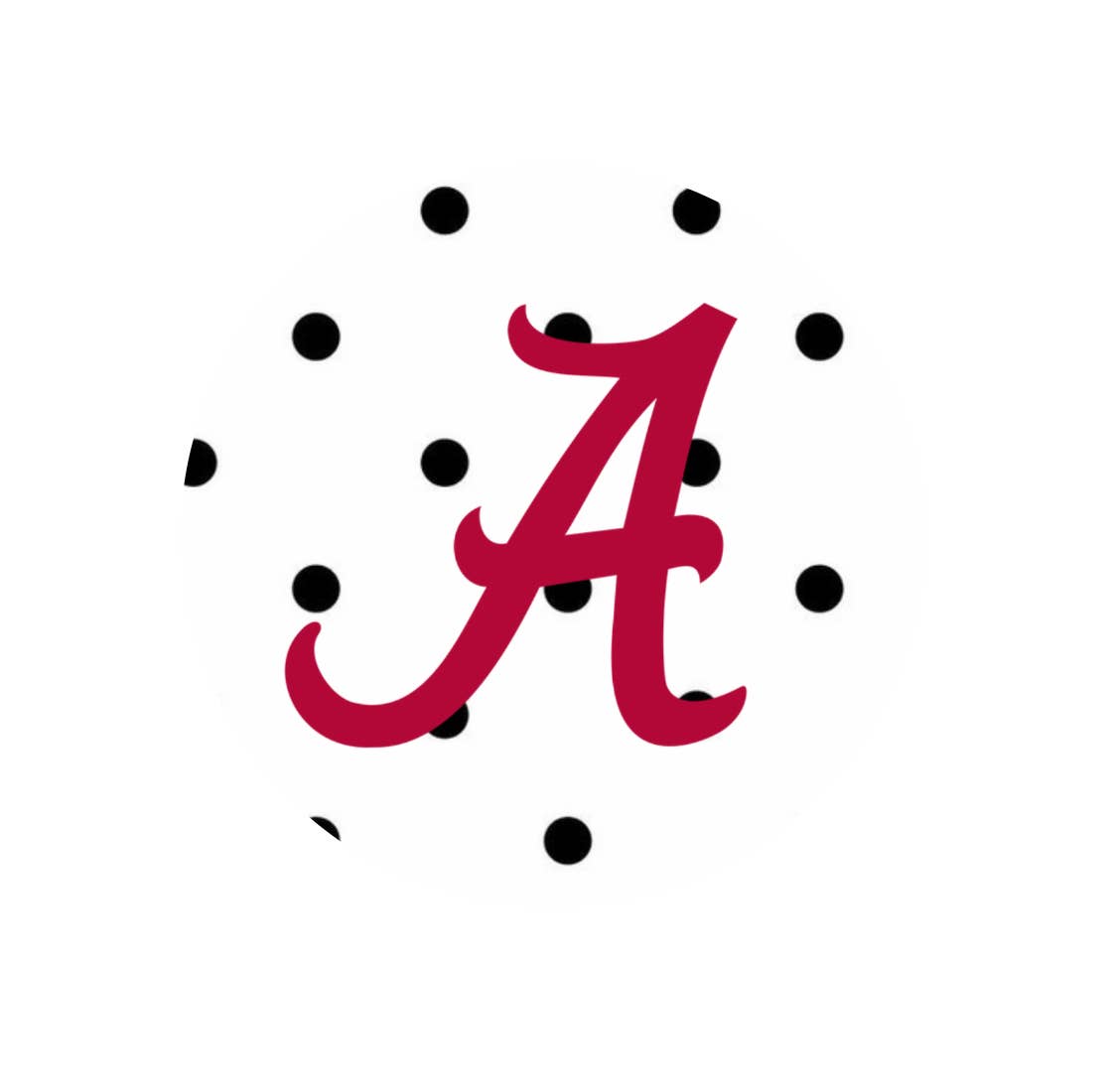 A Logo w/ polka dot button
