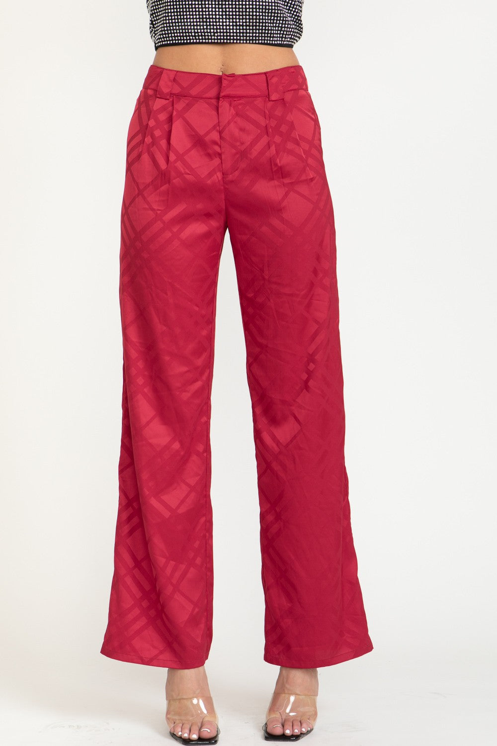 Same Color Plaid Slacks