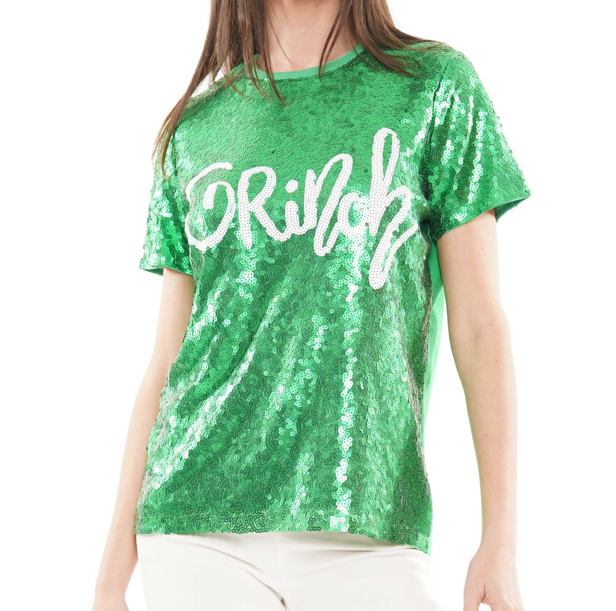 Grinch green sequin top