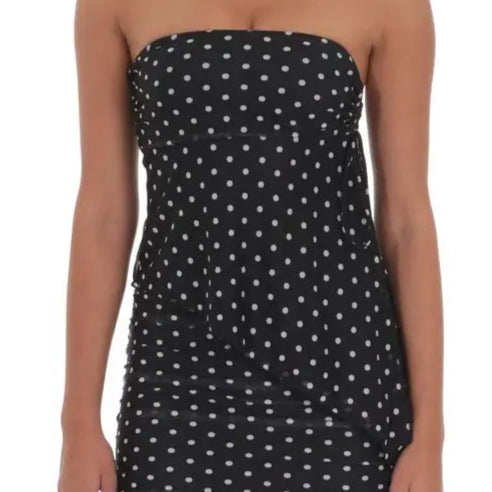 Polka dot mini strapless top