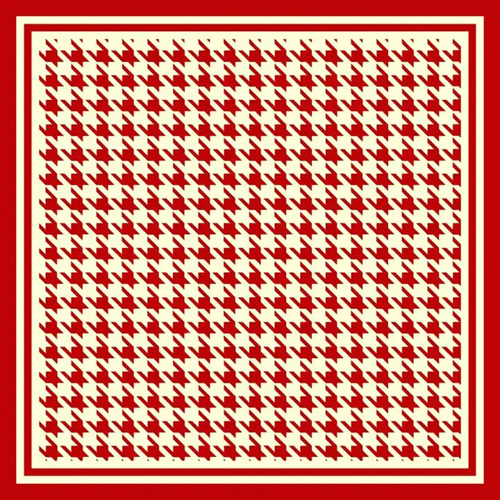 Houndstooth pattern square satin scarf