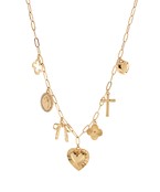 7 multicharm clover and heart necklace