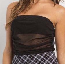 Strapless Top Mesh Top