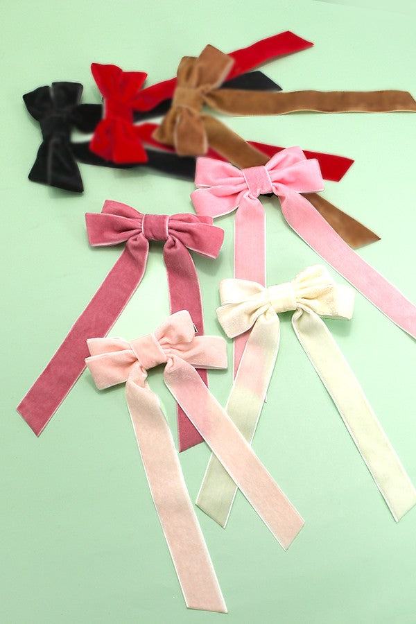 Velvet hair clips