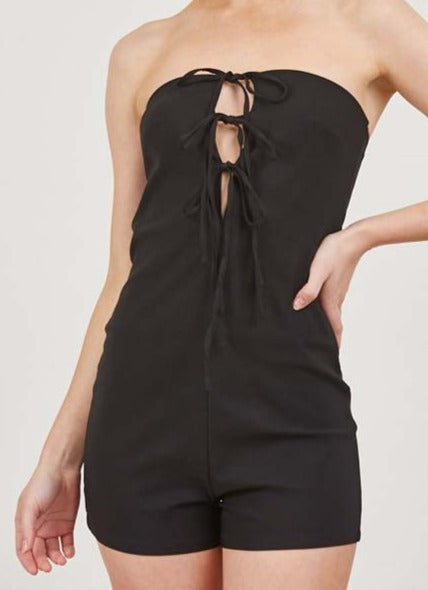 3 front tie spandex romper