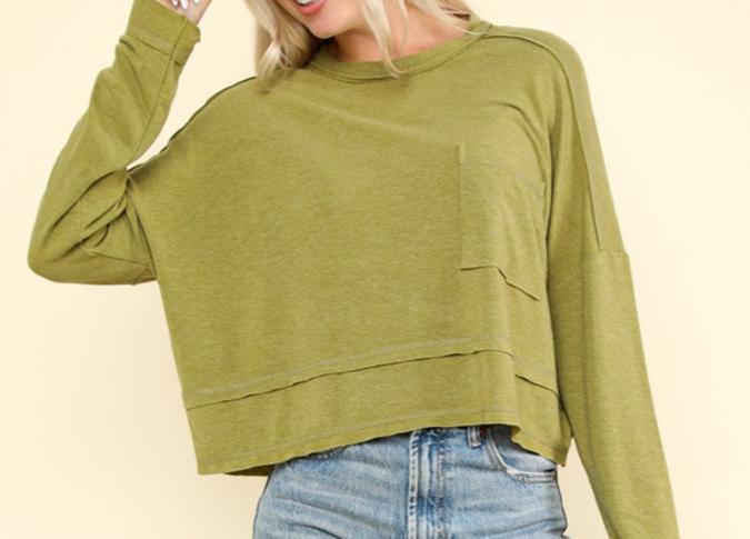 Oversized crop knit top