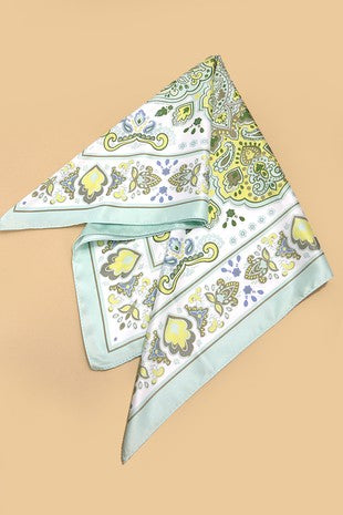 printed silky square scarf