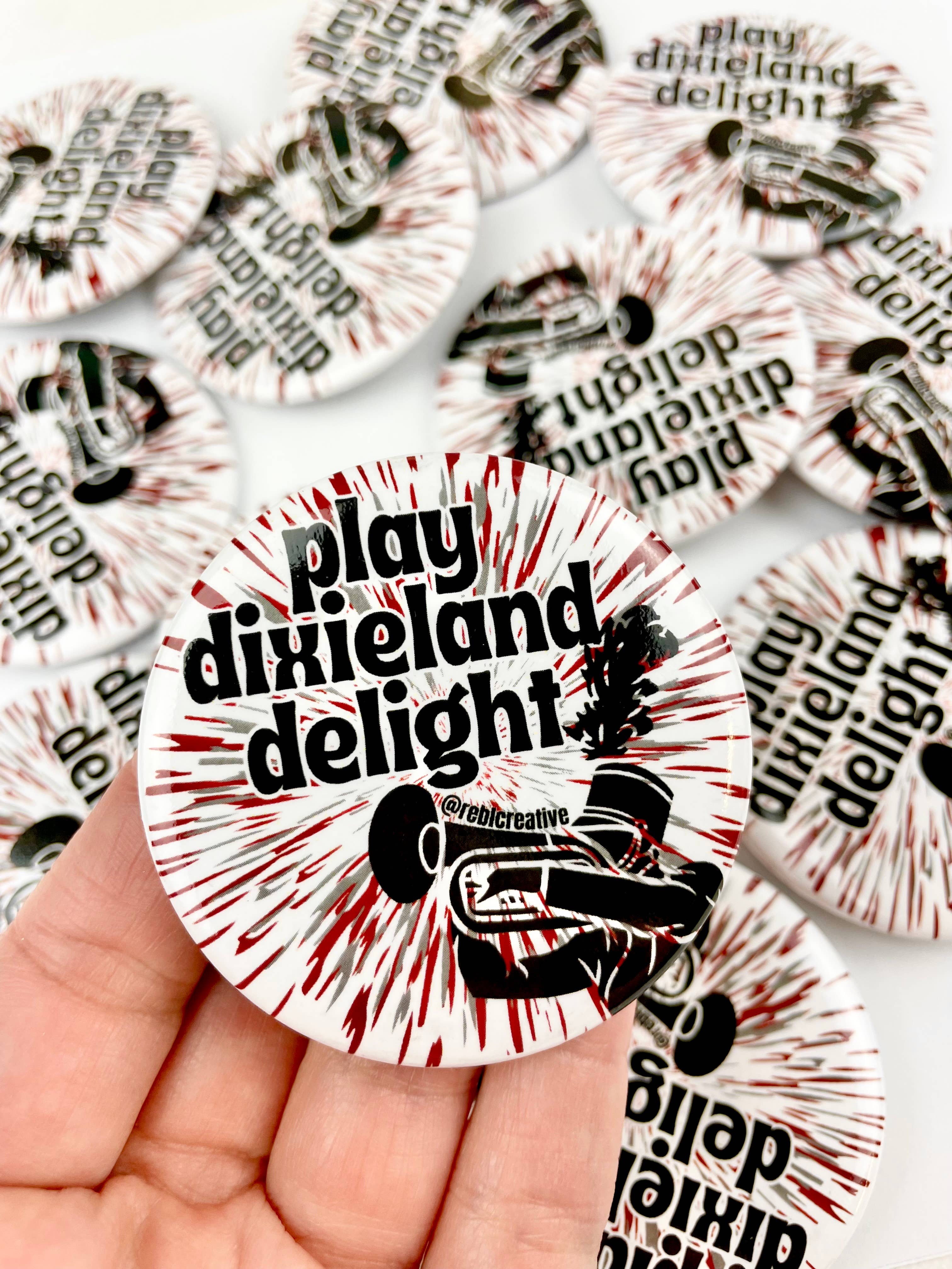 Tie Dye Burst - Play Dixieland Delight - Game Day Button
