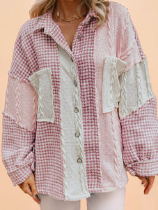 Houndstooth Patchwork Shacket