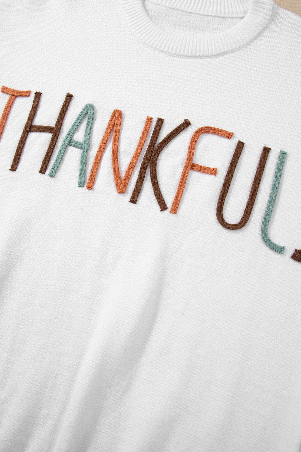 Thankful embroidered sweater