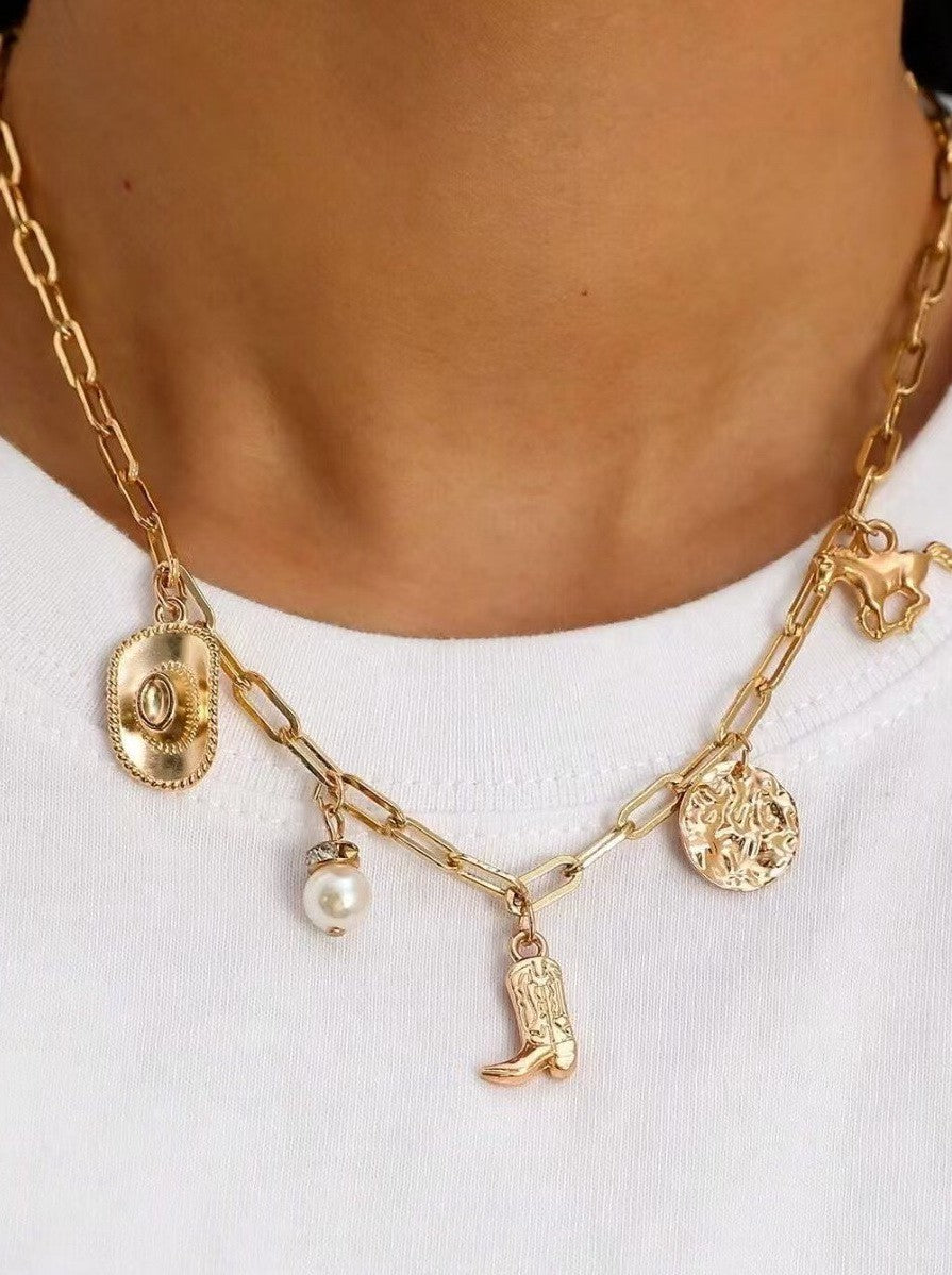 Western 5 charm necklace