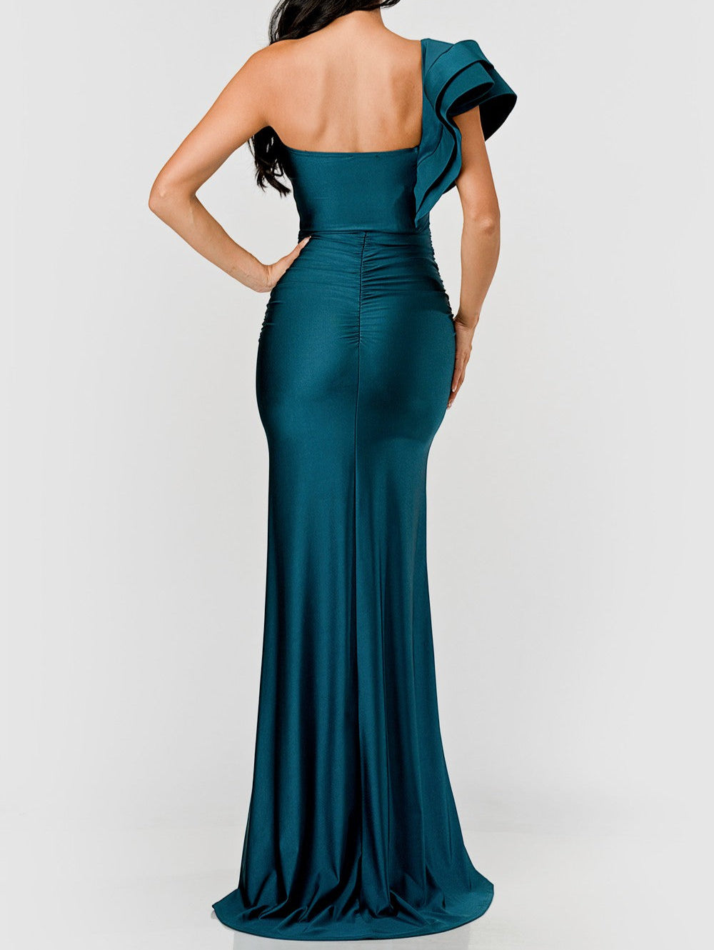 One Shoulder Ruffle Corset Top Dress