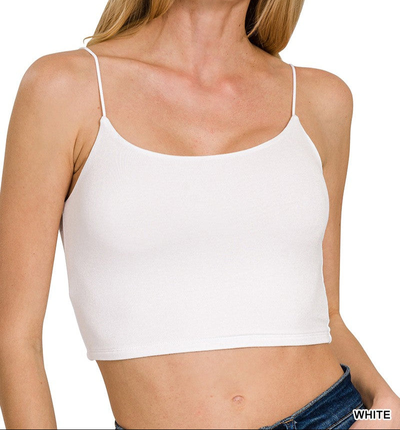 Spaghetti strap double layered crop tank