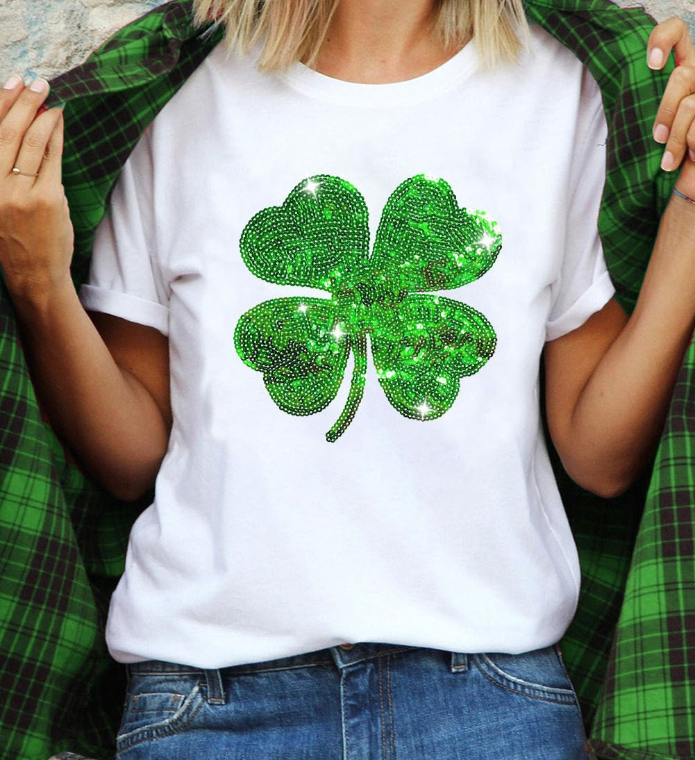 Sequin clover tee-shirt