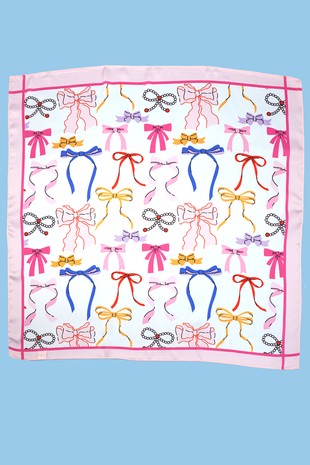 printed silky square scarf