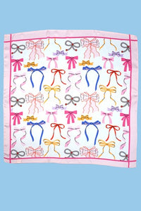 printed silky square scarf