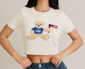 USA Teddy bear sweater