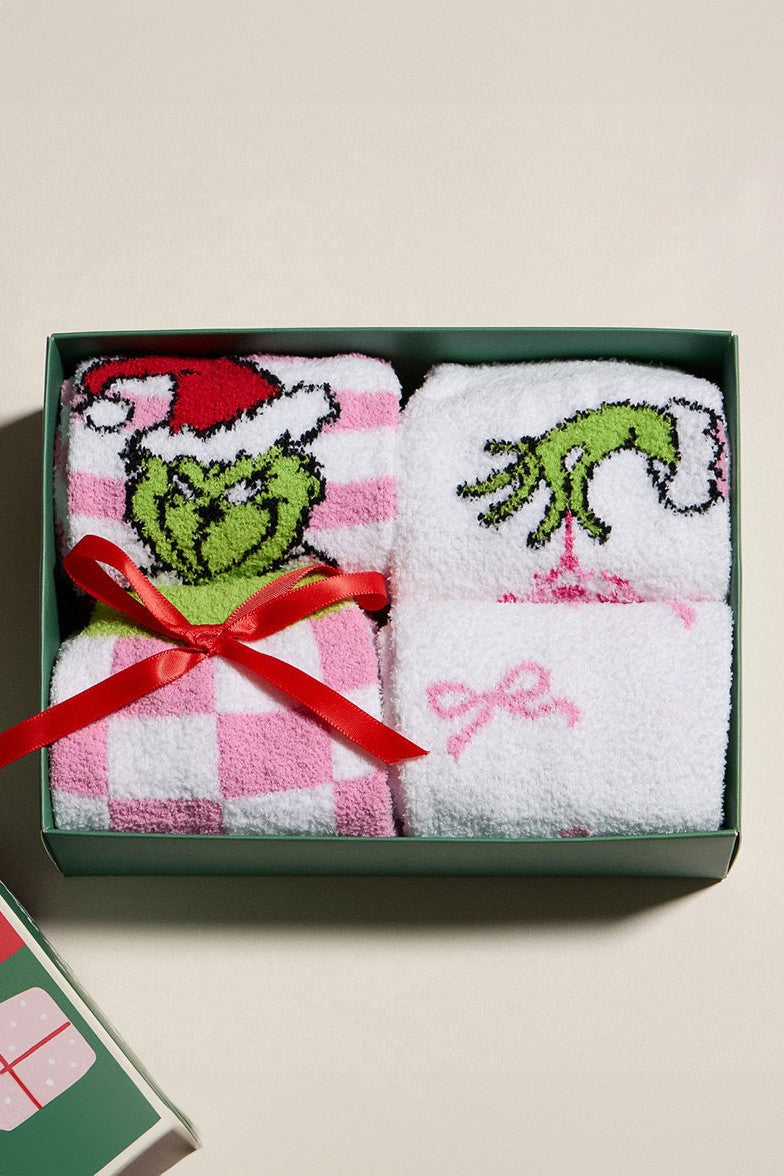 4 pack Christmas fuzzy sock box
