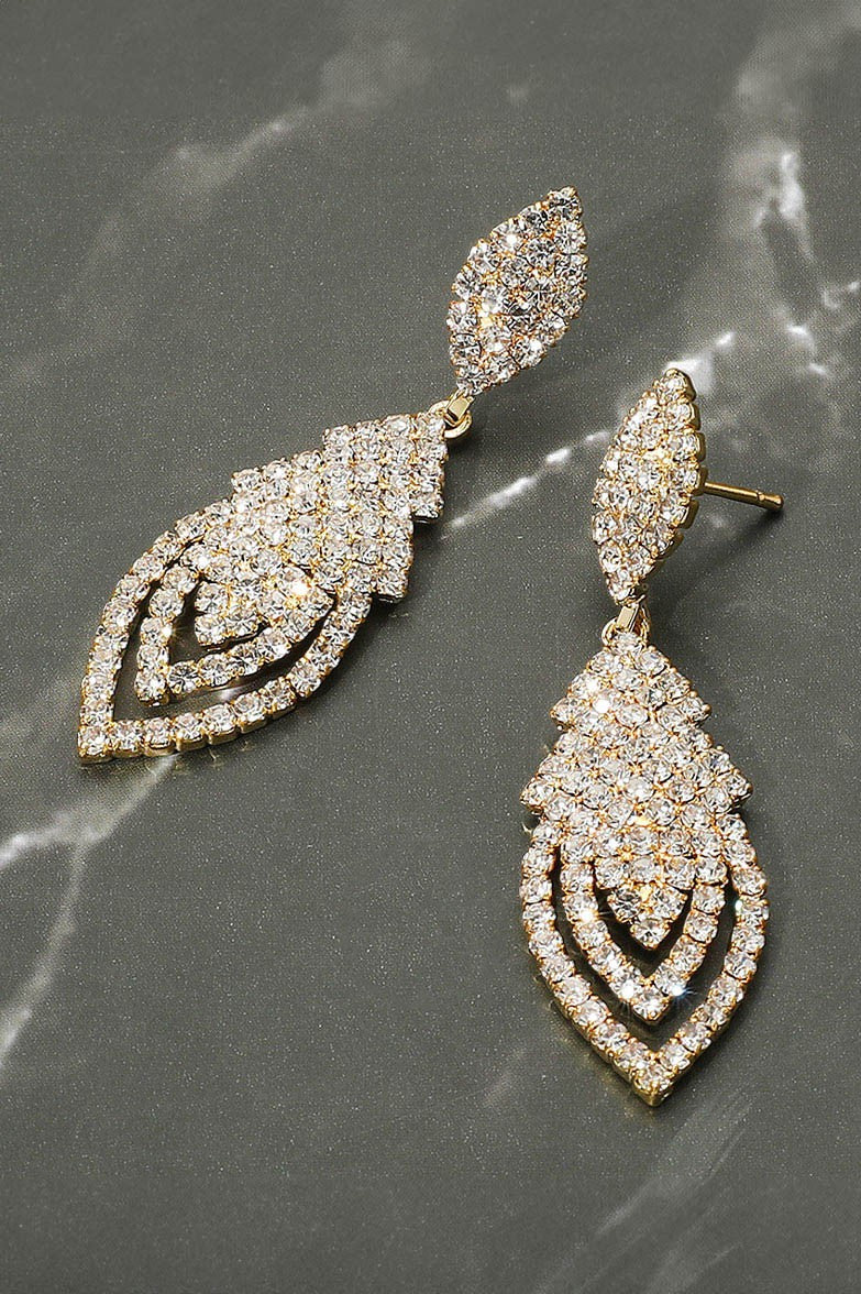 Marquise drop rhinestone earring