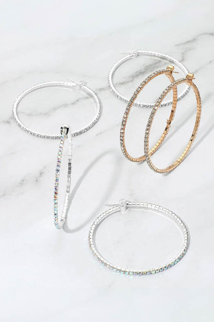 2" rhinestone hoops