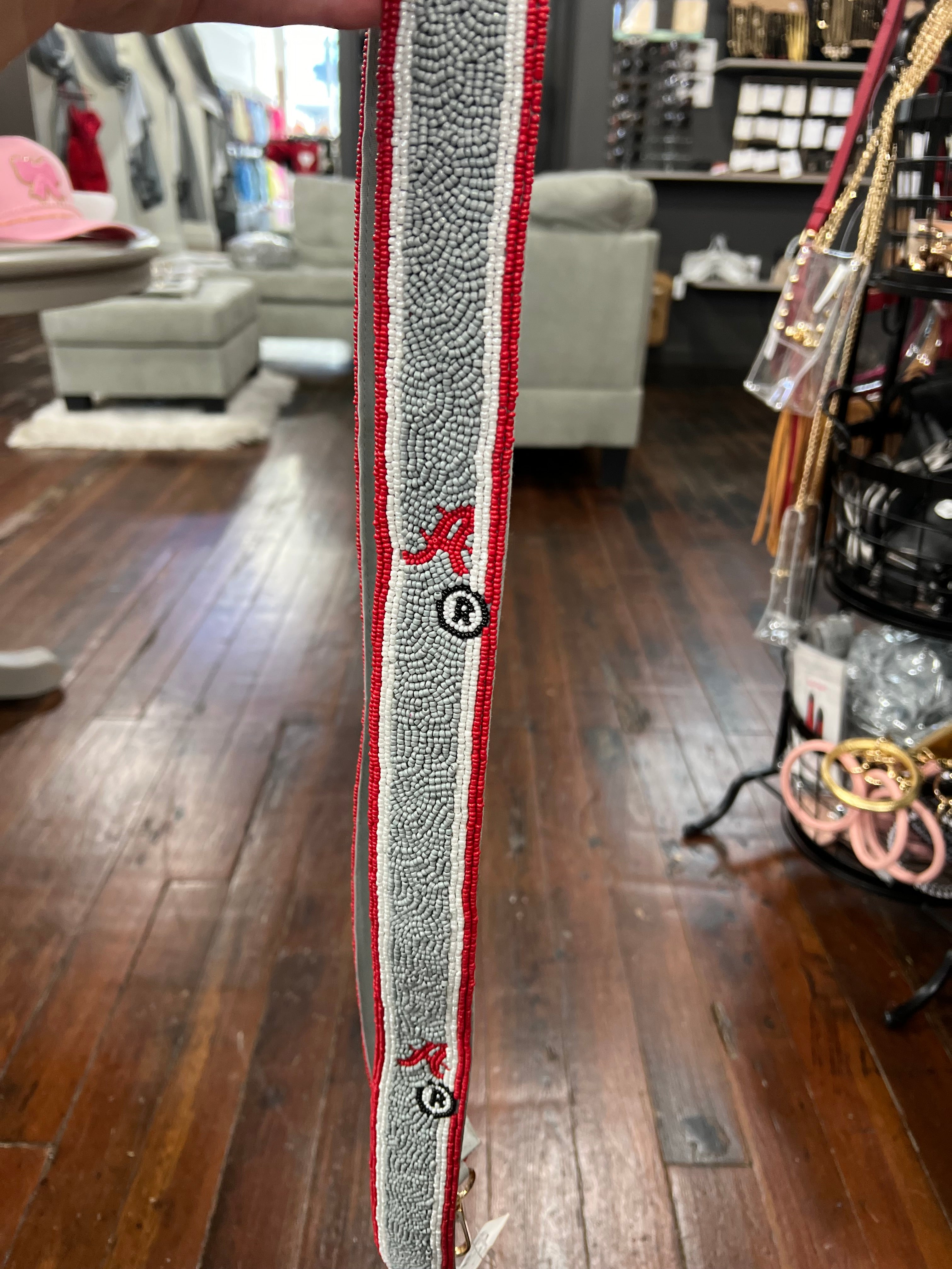 License A beaded purse strap