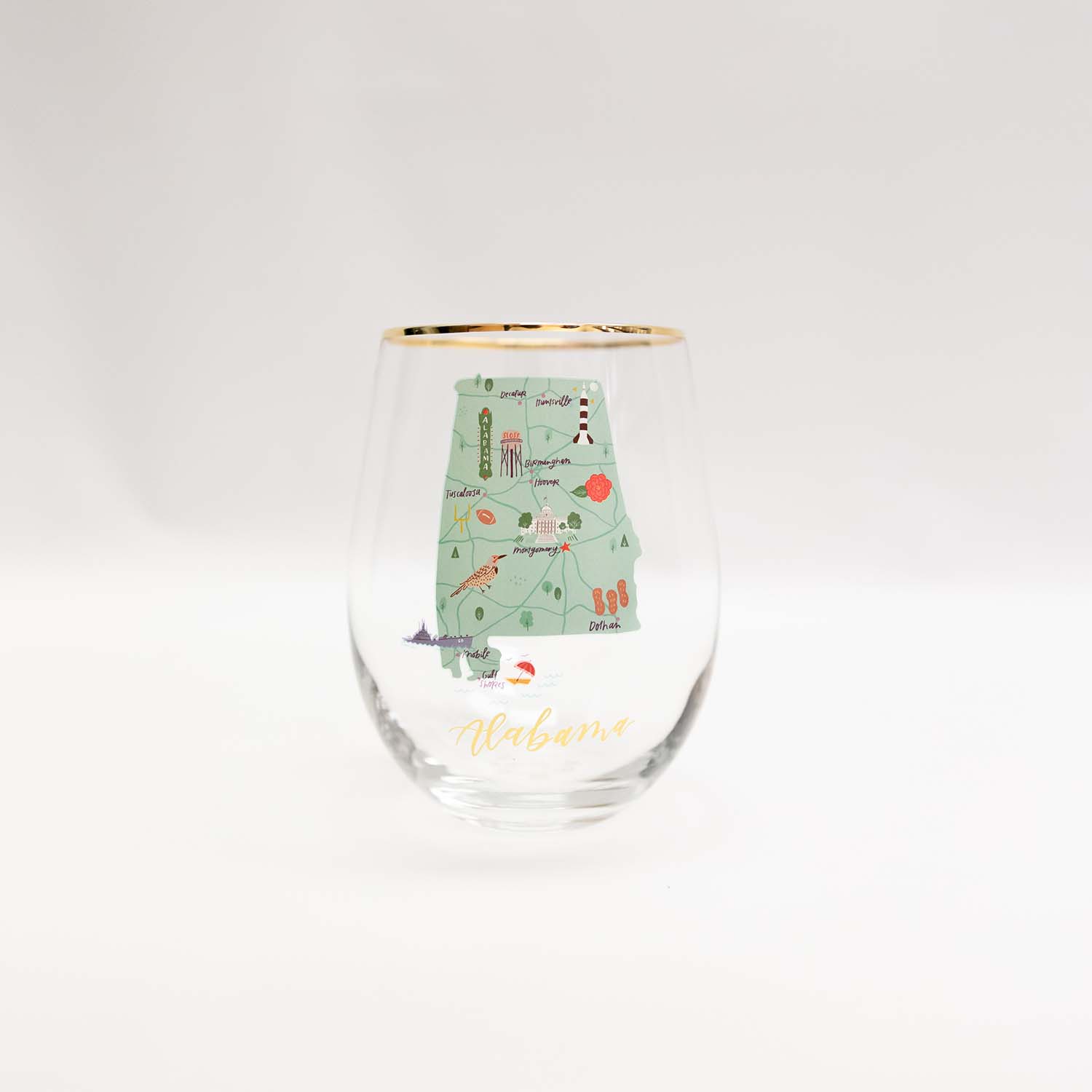 Glass Stemless Wine Alabama