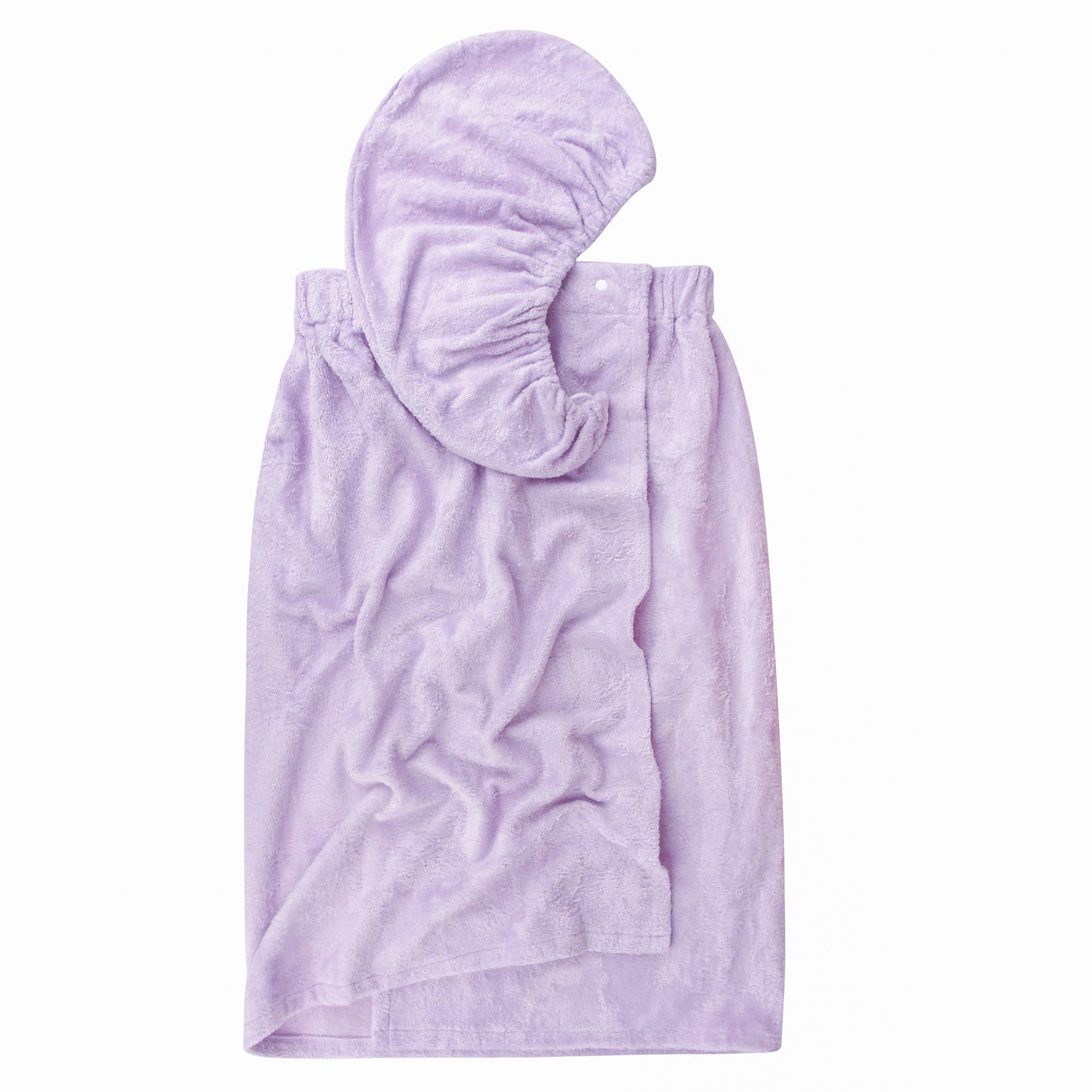 Extra Plush Bath Wrap + Hair Turban Set - Mulberry