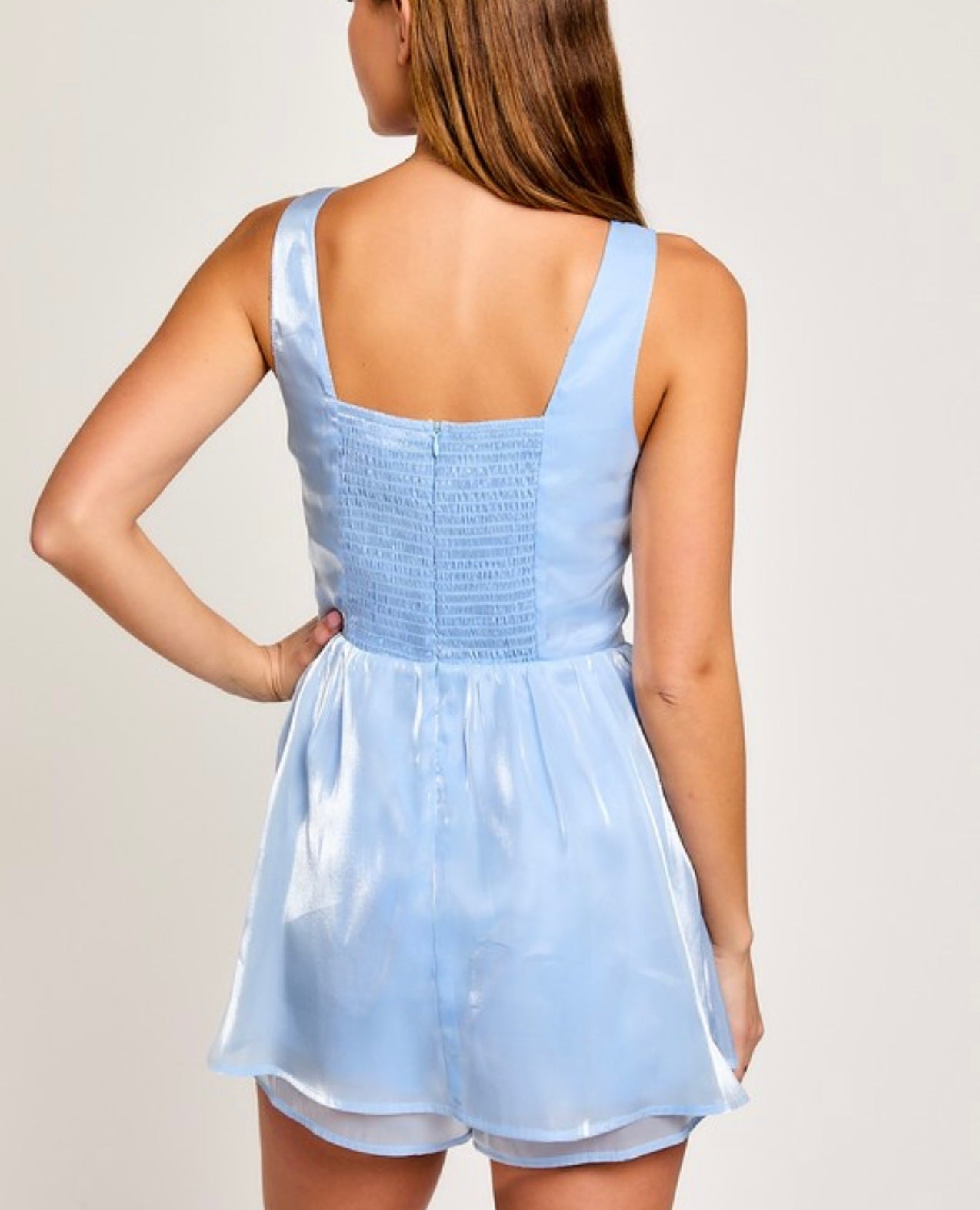 Tank organza layered romper