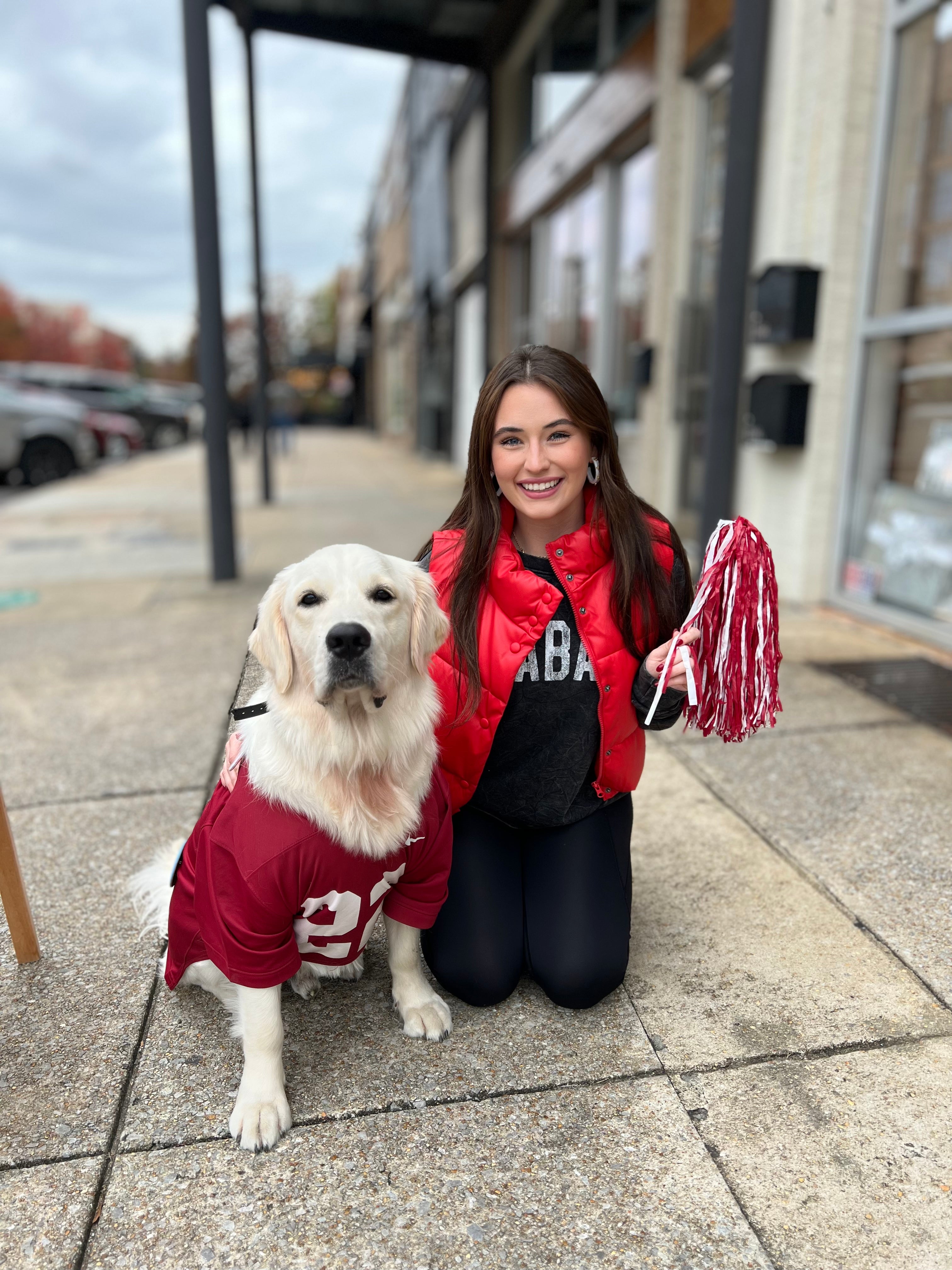 Collared faux leather puffer vestp