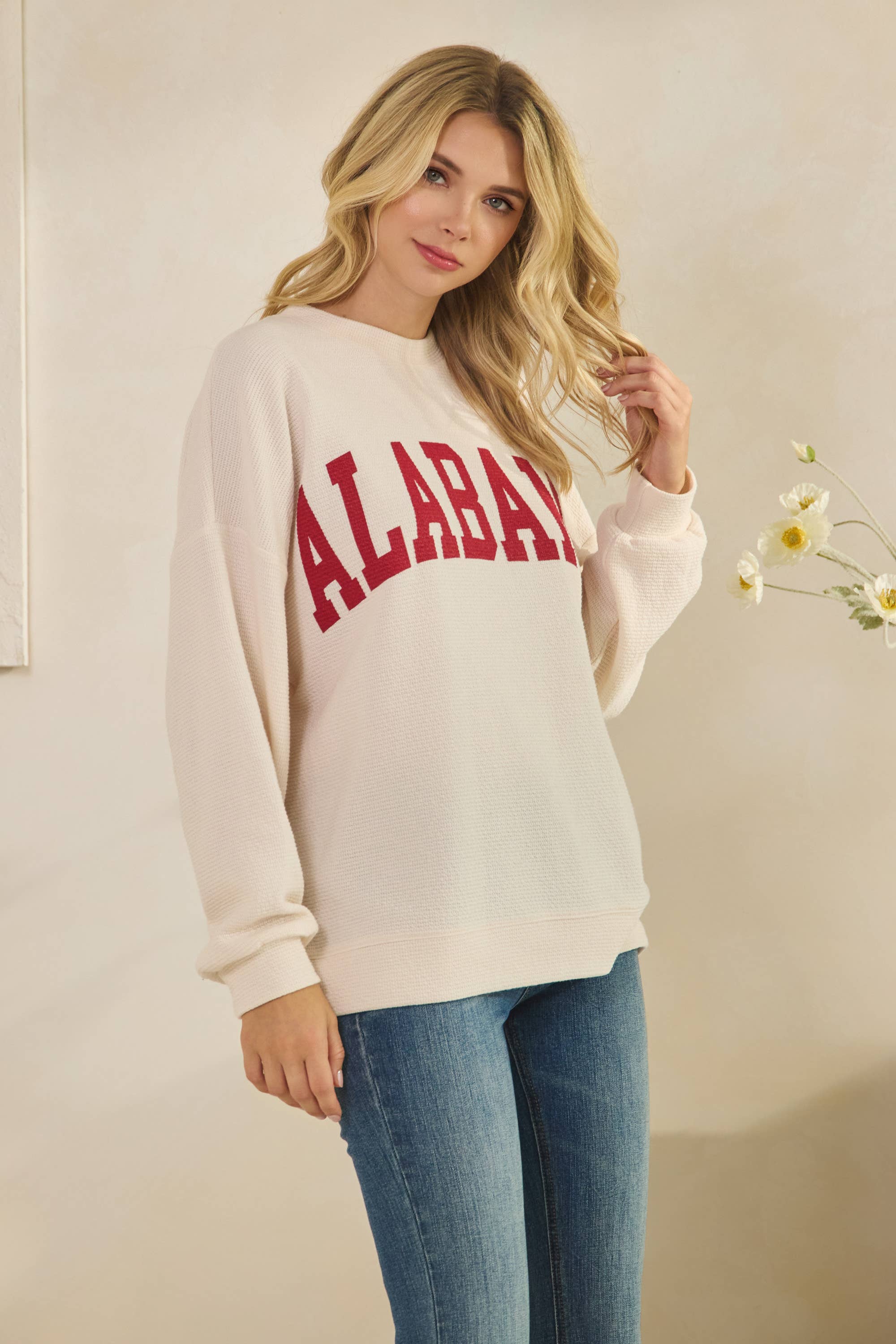T-42054 (ALABAMA CLOUDY KNIT GRAPHIC L/S TOP)