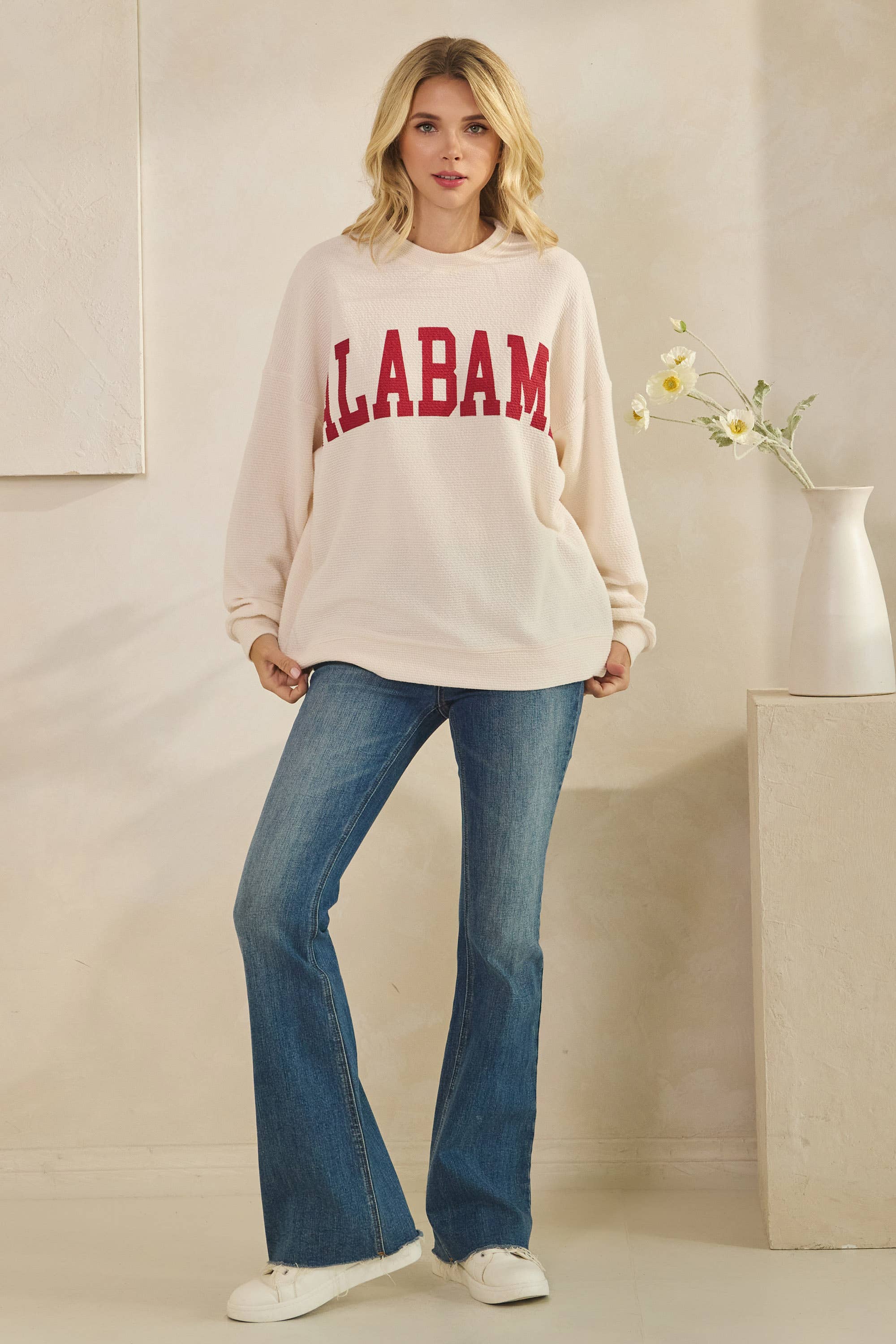 T-42054 (ALABAMA CLOUDY KNIT GRAPHIC L/S TOP)
