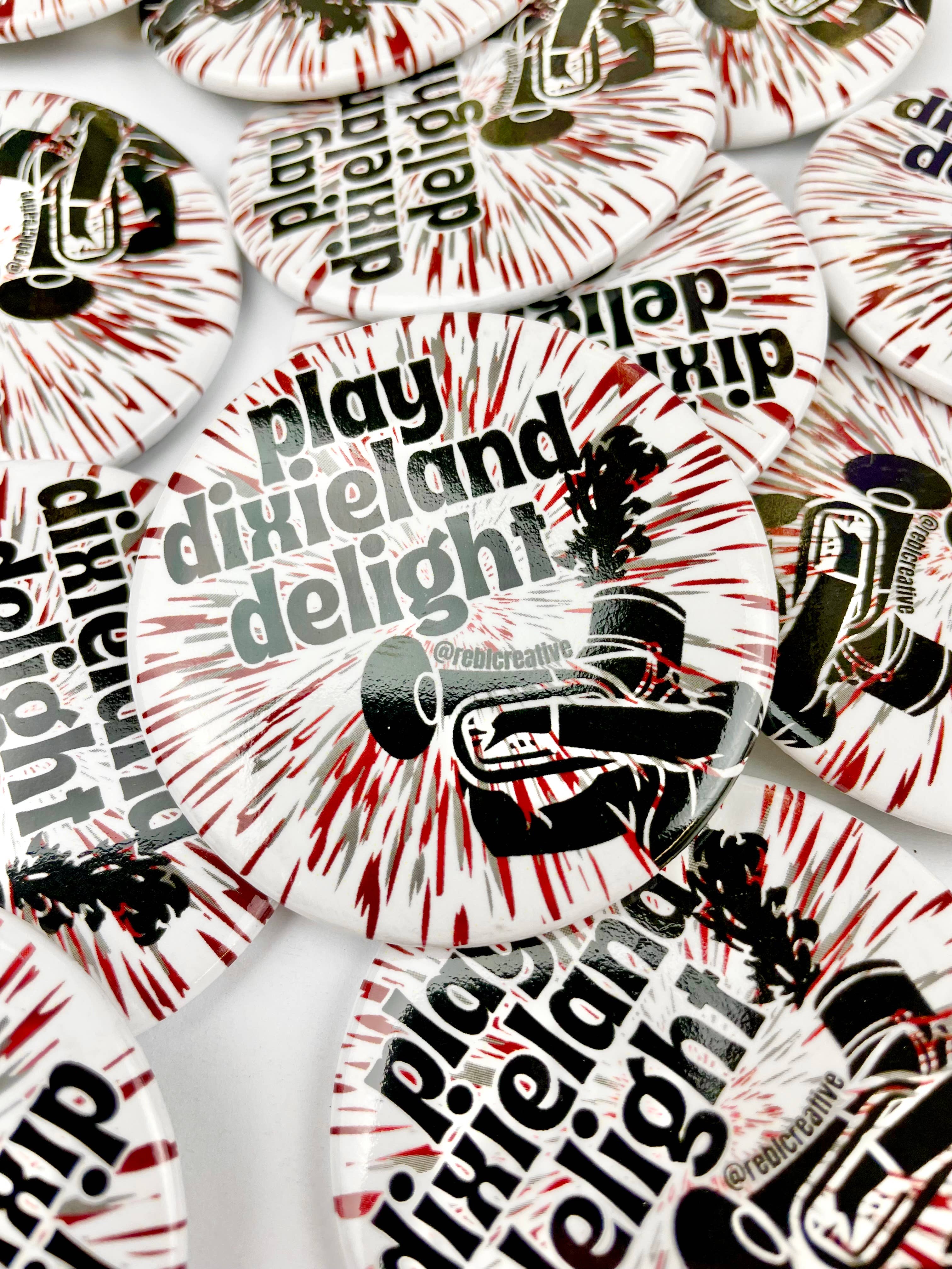 Tie Dye Burst - Play Dixieland Delight - Game Day Button