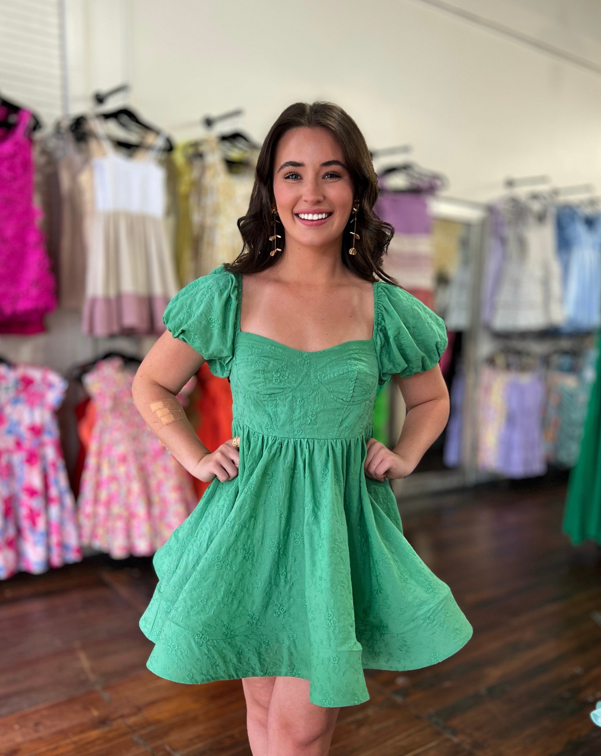 Babydoll ivy lace stiff hem mini