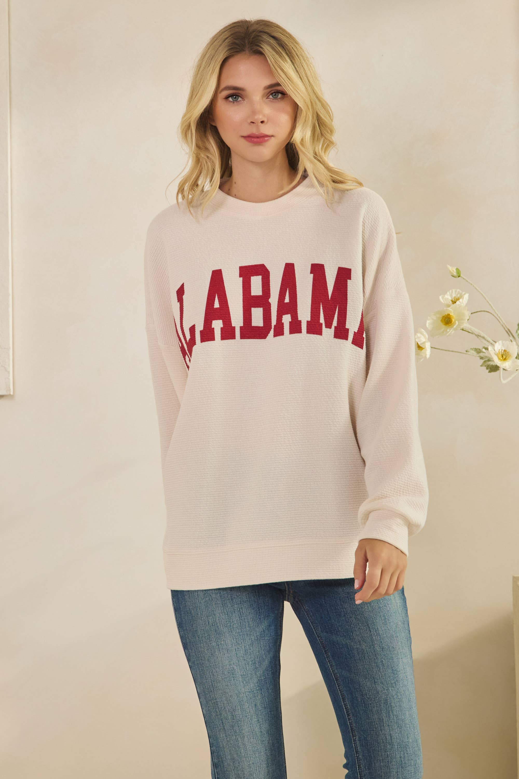 T-42054 (ALABAMA CLOUDY KNIT GRAPHIC L/S TOP)