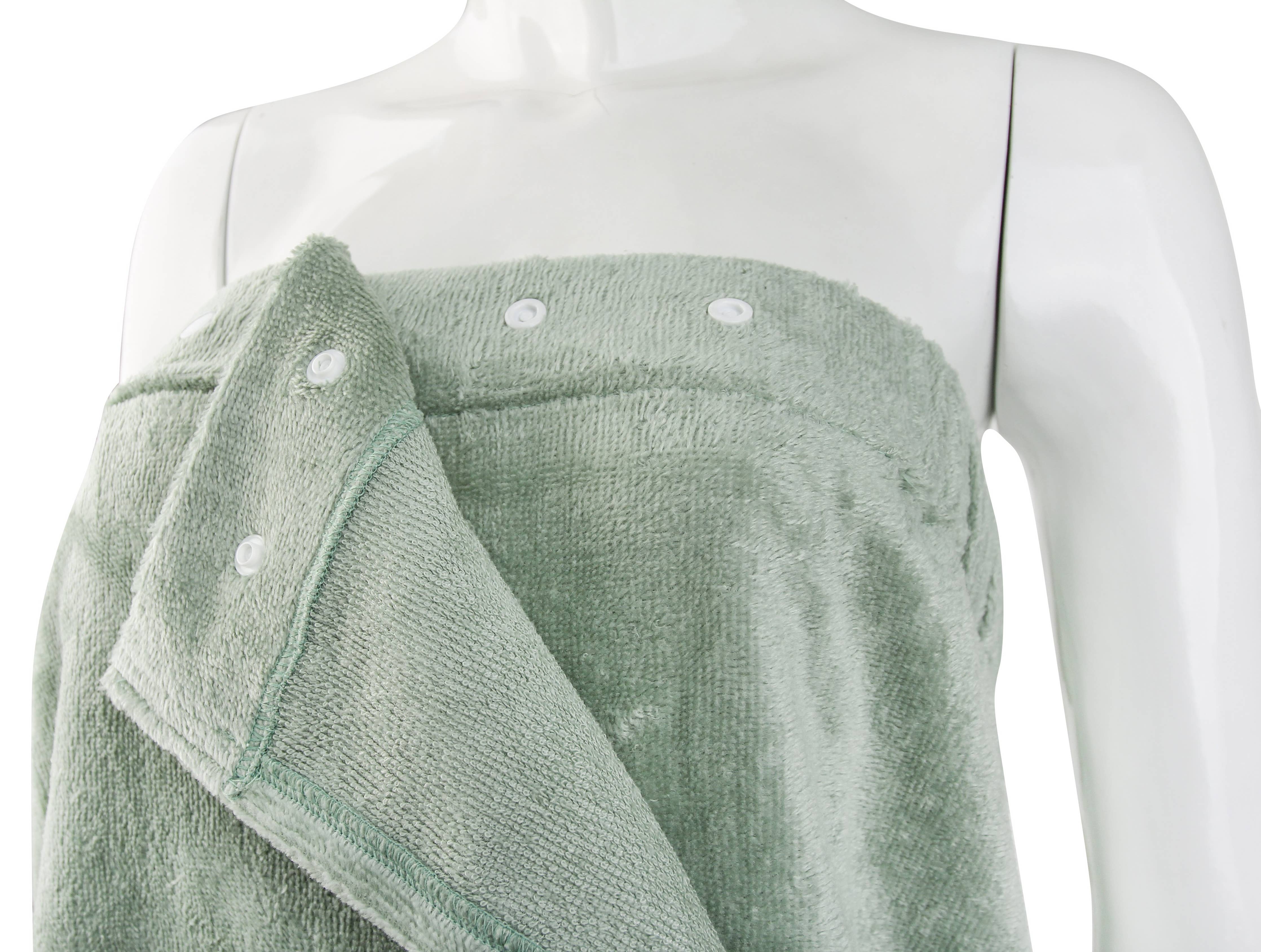 Extra Plush Bath Wrap + Hair Turban Set - Sage Green