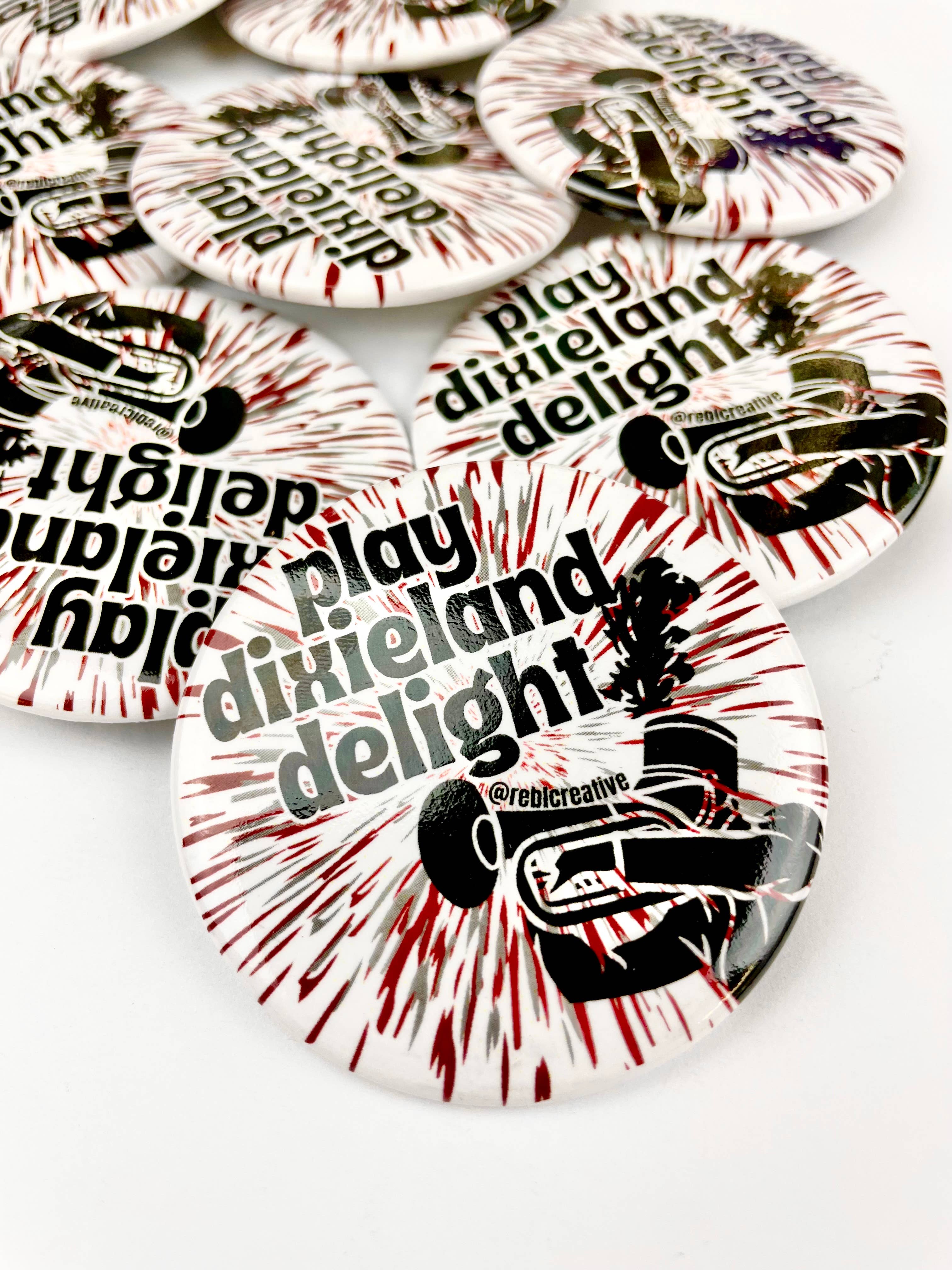 Tie Dye Burst - Play Dixieland Delight - Game Day Button