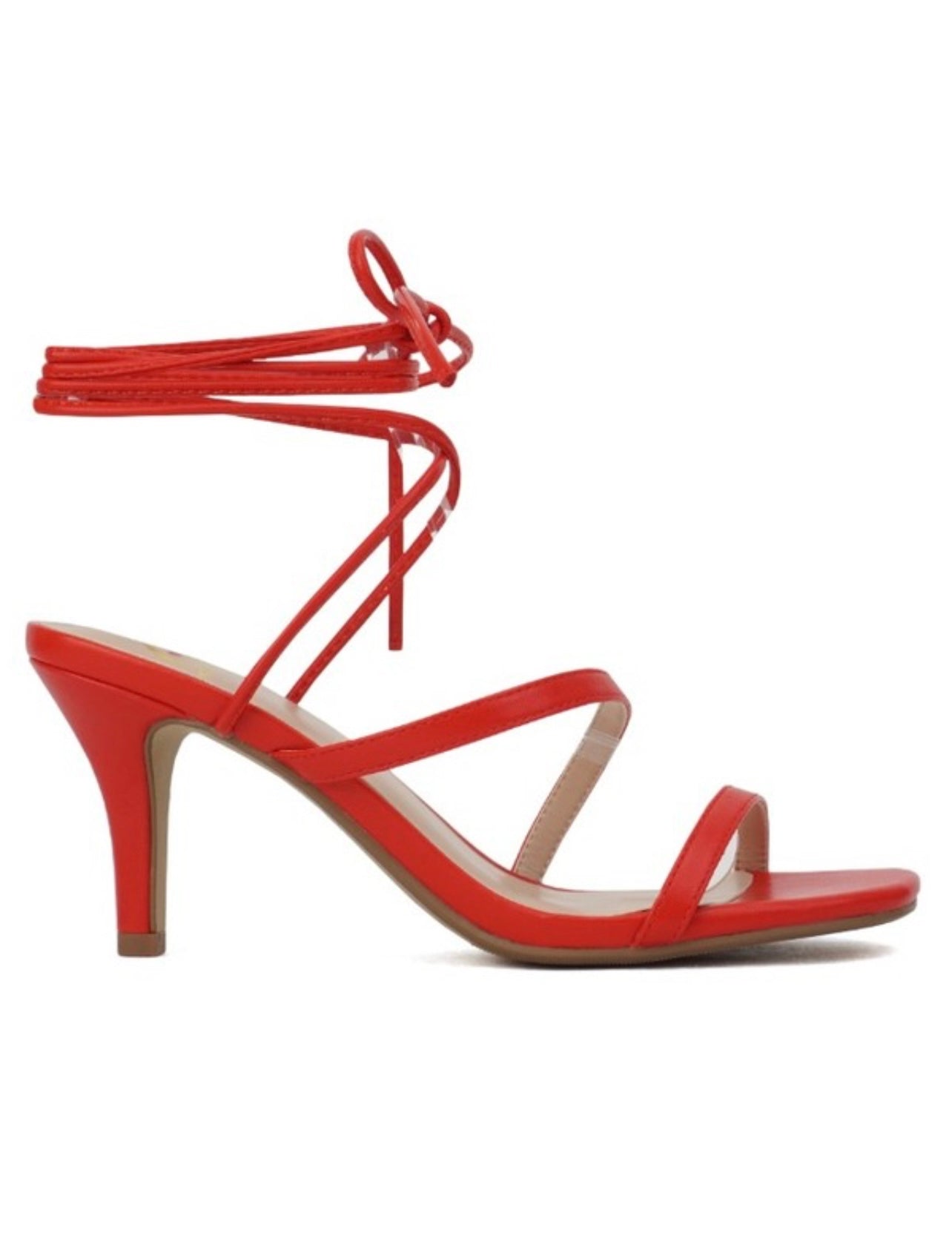 Snake print ankle wrap small heels