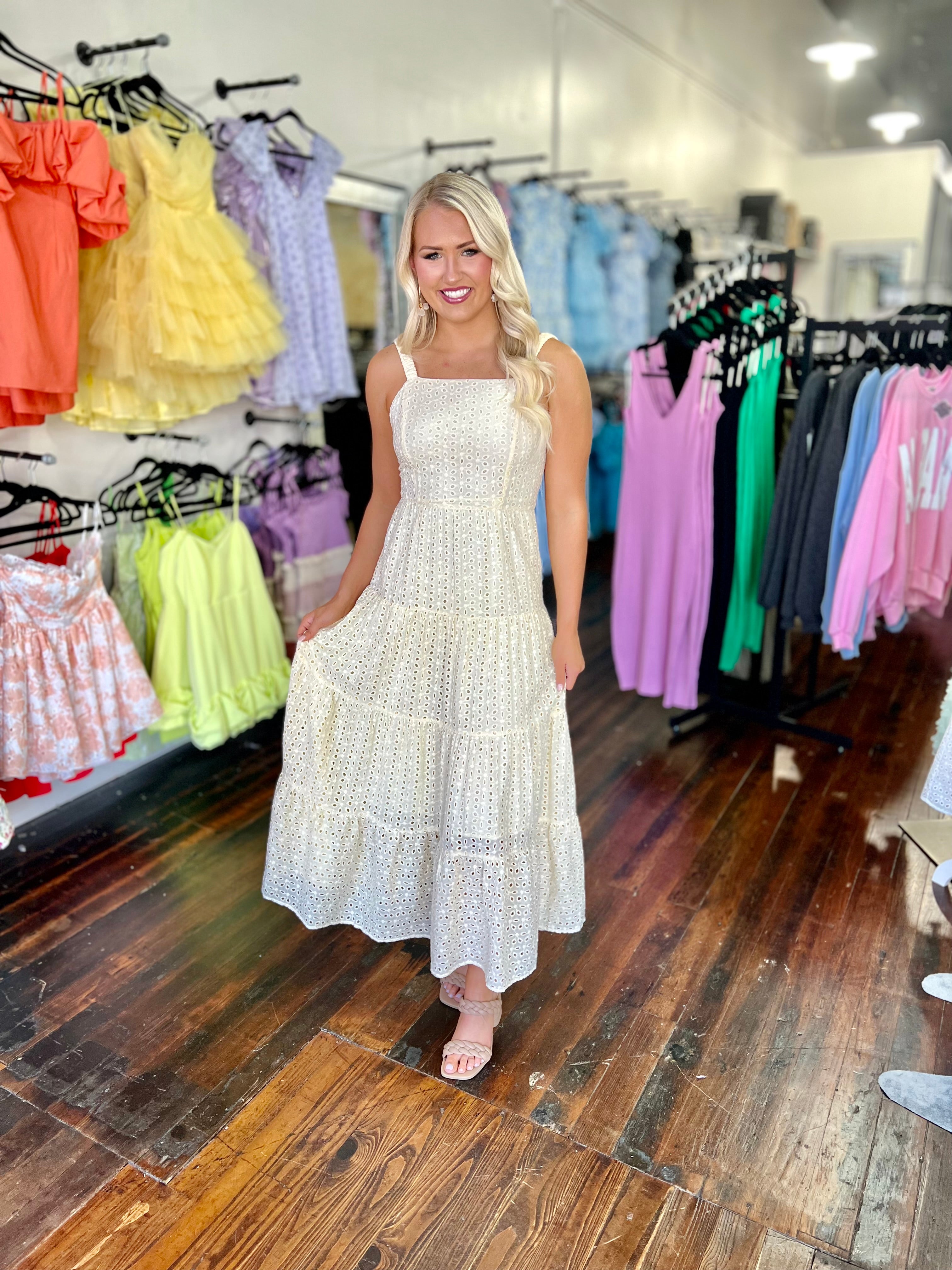 Full Eyelet lace strap midi/maxi