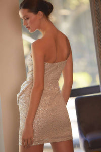 Bow Sequin Bodycon Party Dress
