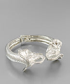 2 elephant head metal hinge bangle