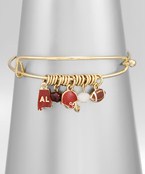 Alabama inspired charm bangle bracelet