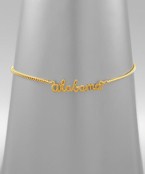 alabama cursive pull string bracelet
