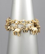 Big and small mixed elephant charm bracelet