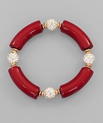 Crimson bugle with sparkle ball stretch bracelet