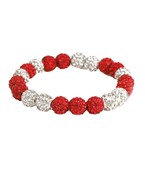 Pave sparkle beaded ball bracelet