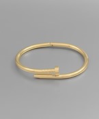 Stainless steel curved nail hinge bracelet