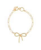 Bow accent chain clip link bracelet