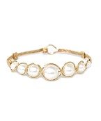 7 pearl wire bracelet with hook clasp