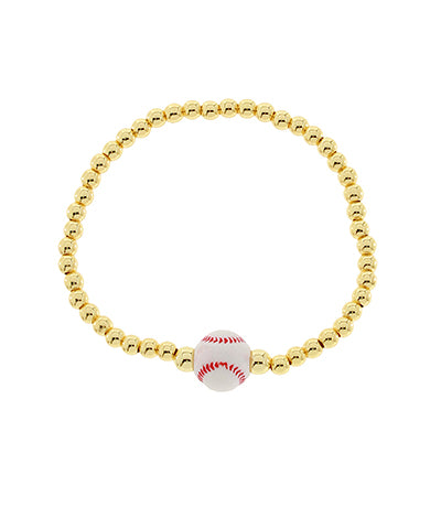 Baseball charm stainless steel bracelet